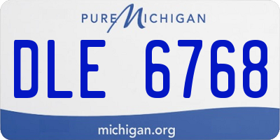 MI license plate DLE6768