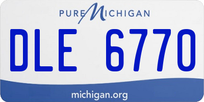 MI license plate DLE6770