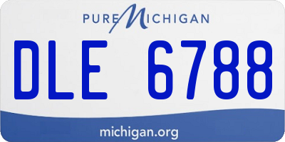 MI license plate DLE6788