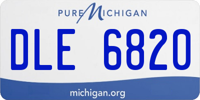 MI license plate DLE6820