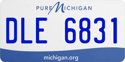 MI license plate DLE6831