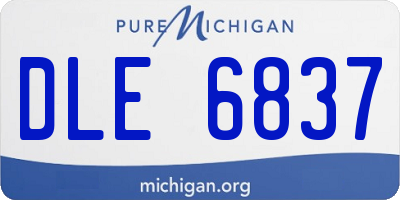 MI license plate DLE6837