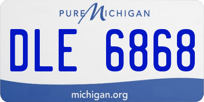MI license plate DLE6868