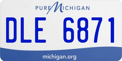 MI license plate DLE6871
