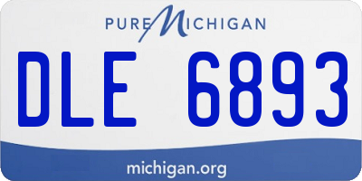 MI license plate DLE6893