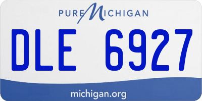 MI license plate DLE6927