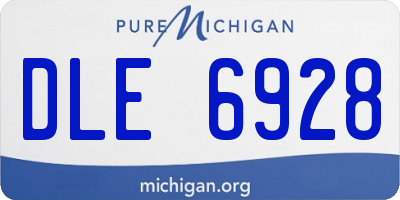 MI license plate DLE6928