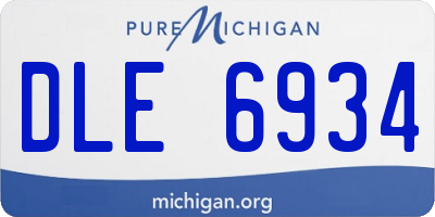 MI license plate DLE6934