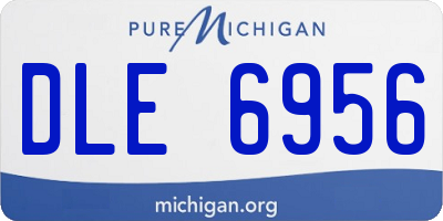 MI license plate DLE6956