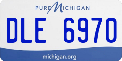 MI license plate DLE6970