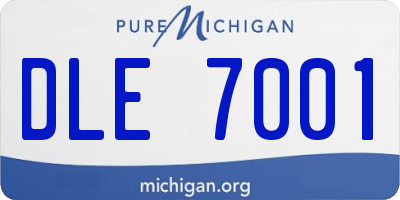 MI license plate DLE7001