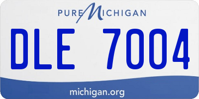 MI license plate DLE7004