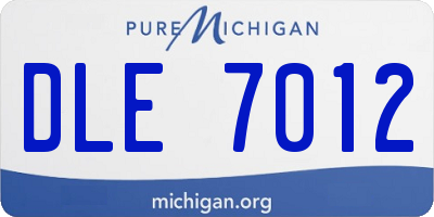 MI license plate DLE7012