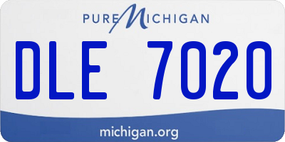 MI license plate DLE7020