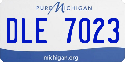 MI license plate DLE7023