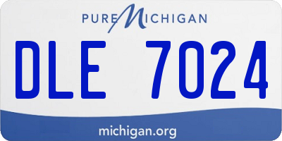 MI license plate DLE7024