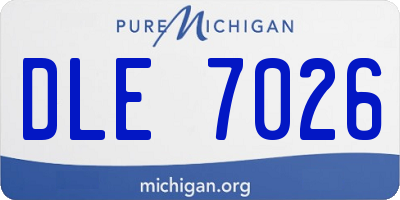 MI license plate DLE7026