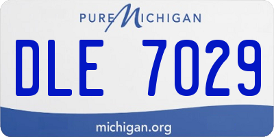MI license plate DLE7029
