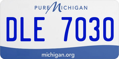 MI license plate DLE7030