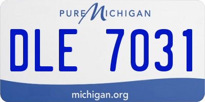 MI license plate DLE7031