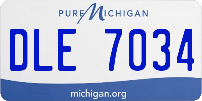 MI license plate DLE7034