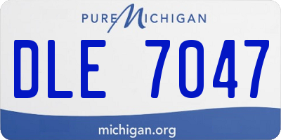 MI license plate DLE7047