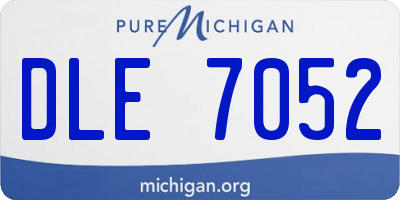 MI license plate DLE7052