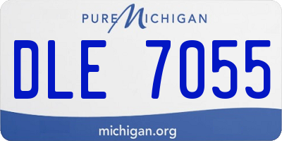 MI license plate DLE7055