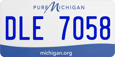 MI license plate DLE7058