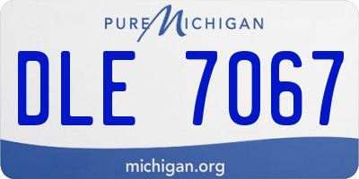 MI license plate DLE7067