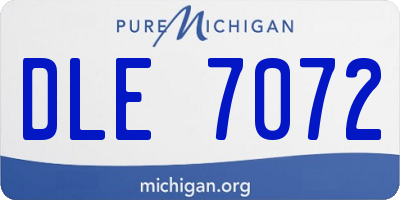 MI license plate DLE7072