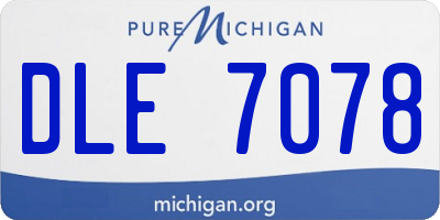 MI license plate DLE7078