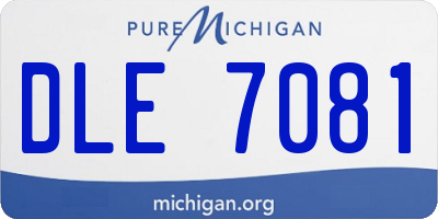 MI license plate DLE7081