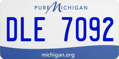 MI license plate DLE7092