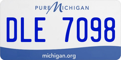 MI license plate DLE7098