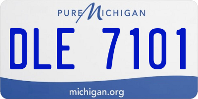 MI license plate DLE7101