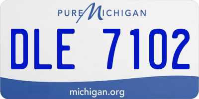 MI license plate DLE7102