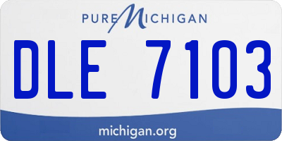 MI license plate DLE7103