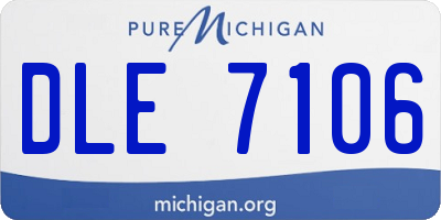 MI license plate DLE7106