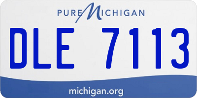 MI license plate DLE7113