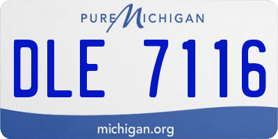MI license plate DLE7116