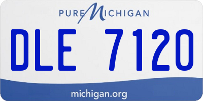 MI license plate DLE7120