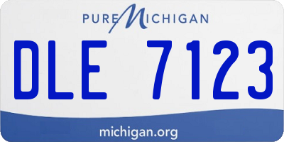 MI license plate DLE7123