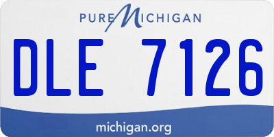 MI license plate DLE7126
