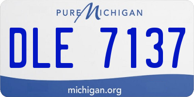 MI license plate DLE7137