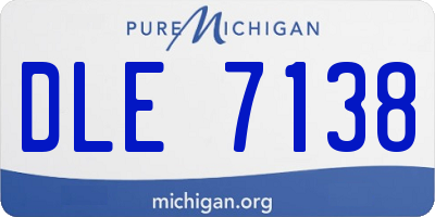 MI license plate DLE7138