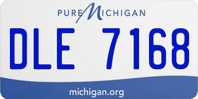 MI license plate DLE7168