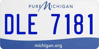 MI license plate DLE7181