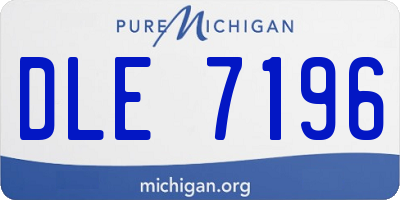 MI license plate DLE7196