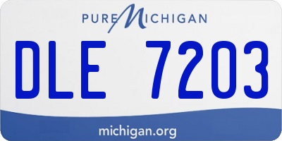 MI license plate DLE7203